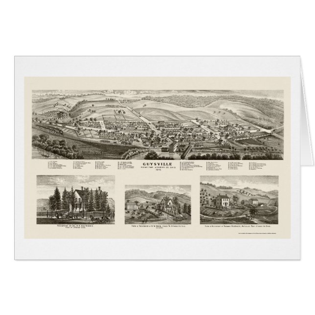 Guysville, mapa panorámico del OH - 1875 (Anverso (Horizontal))
