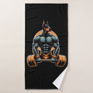 GYM doberman dog bodybuilder powerlifter