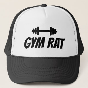 Gym Rat trucker sombrero con el logo de dumbbell