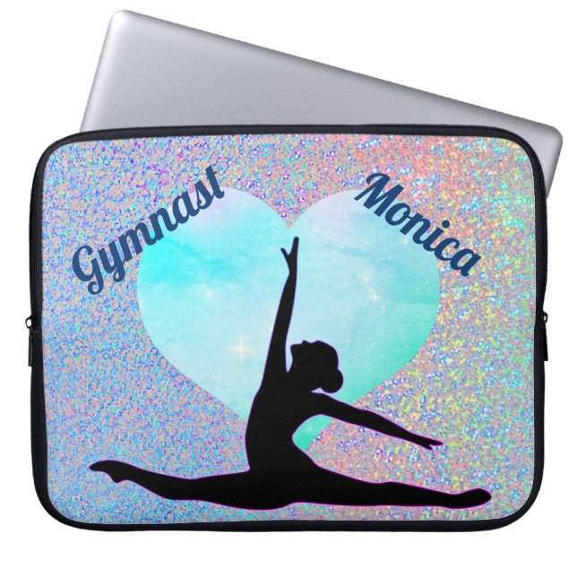 Gymnastics Laptop Funda con nombre (Frente)