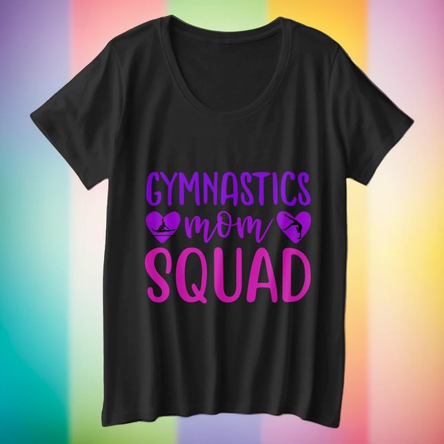 Gymnastics Mom Squad Cita con texto rosa y púrpura (Subido por el creador)