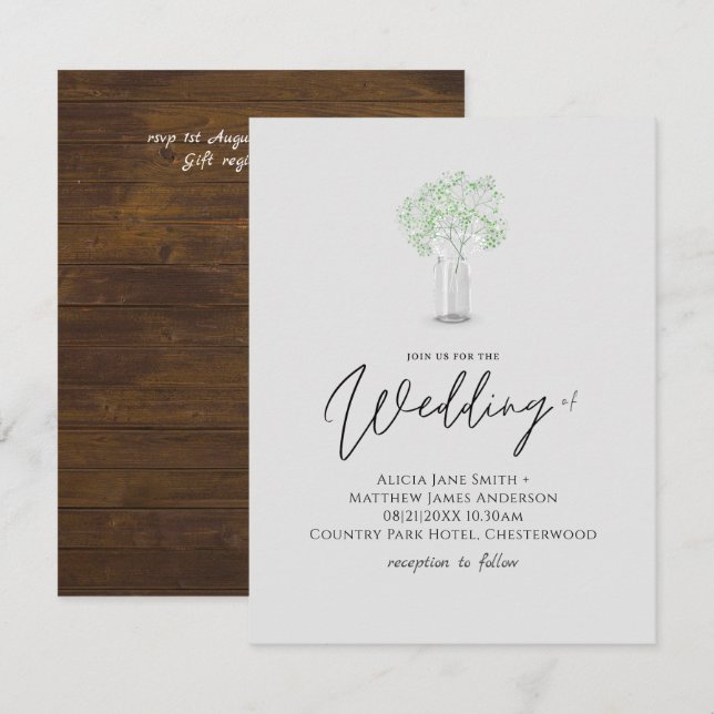 Gypsophila Babys Respira Simple Elegante Boda (Anverso / Reverso)