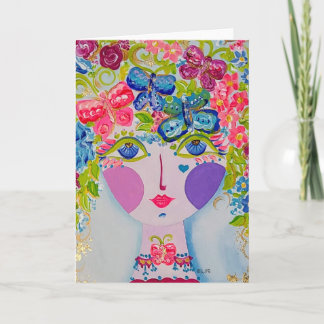 Gypsy Garden Chica Mariposa - Tarjeta de nota
