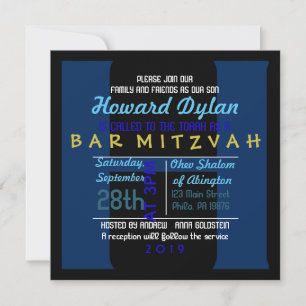 H Colección inicial Bar Mitzvah Invitación