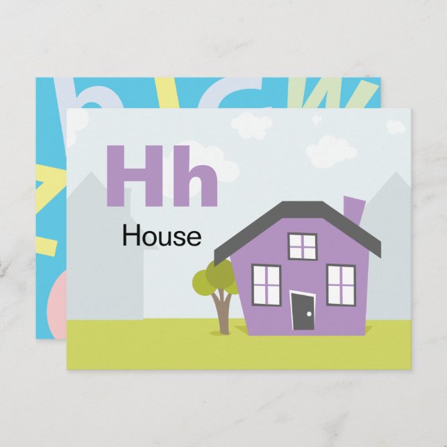 H es para la Casa - Tarjeta Flash Alphabet (Anverso / Reverso)