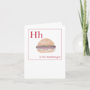 H es para la tarjeta de saludo con alfabeto Hambur