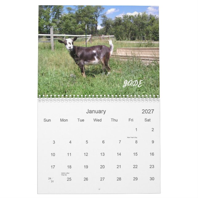 H.H. Calendario de las cabras 2010 del jardín (Jan 2027)