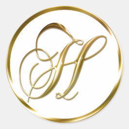 H Monograma Sobre Oro Faux O Sello Favorito