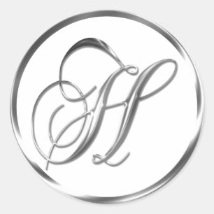 H Monograma Sobre Plata Faux O Sello Favorito