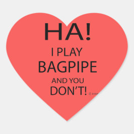 Ha Bagpipe Heart Pegatina