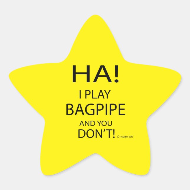 Ha Bagpipe Star Pegatina (Anverso)