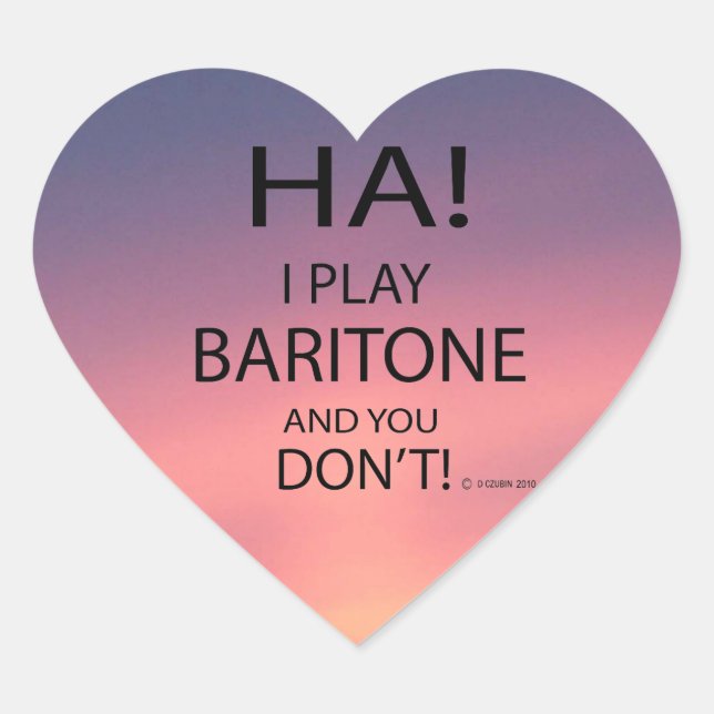Ha Baritone Heart Pegatina (Anverso)