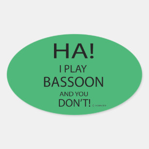 Ha Bassoon Oval Pegatina