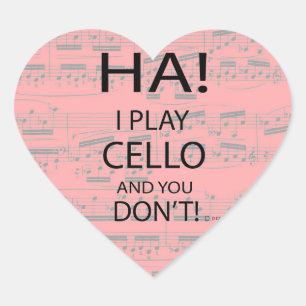 Ha Cello Heart Pegatina