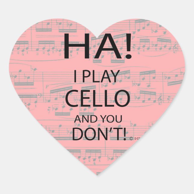 Ha Cello Heart Pegatina (Anverso)