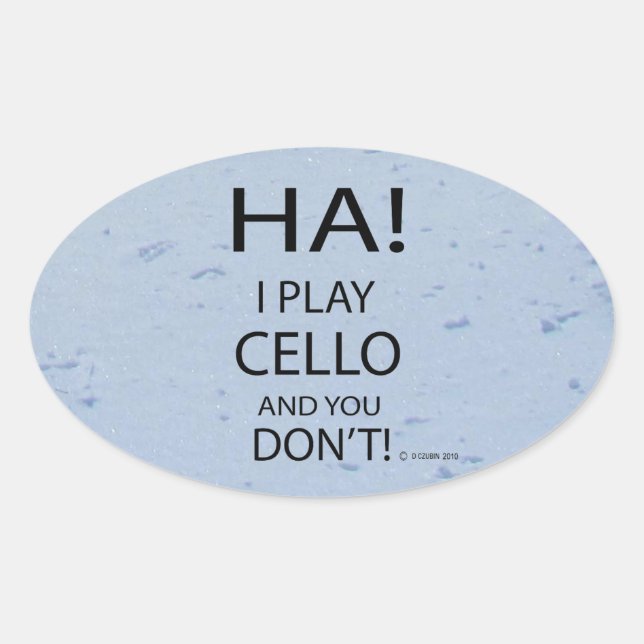 Ha Cello Oval Pegatina (Anverso)