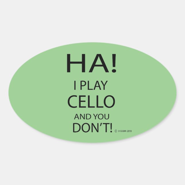 Ha Cello Oval Pegatina (Anverso)