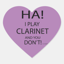 Ha Clarinet Heart Pegatina