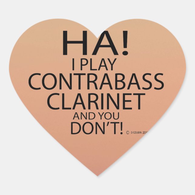 Ha Contrabass Clarinet Heart Pegatina (Anverso)