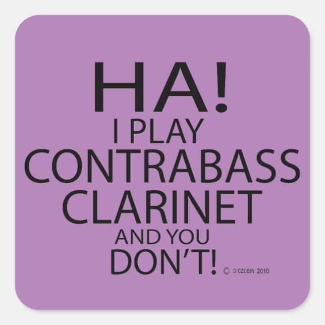Ha Contrabass Clarinet Square Pegatina (Anverso)