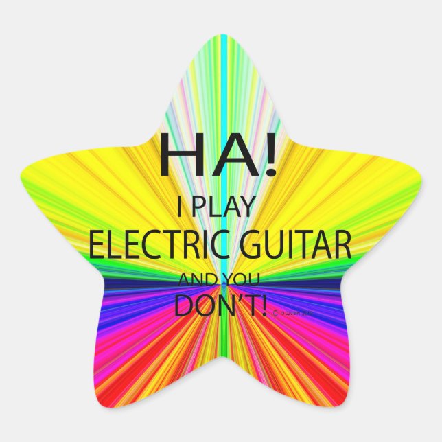 Ha Electric Guitar Star Pegatina (Anverso)