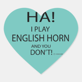 Ha English Horn Heart Pegatina