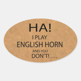 Ha English Horn Oval Pegatina