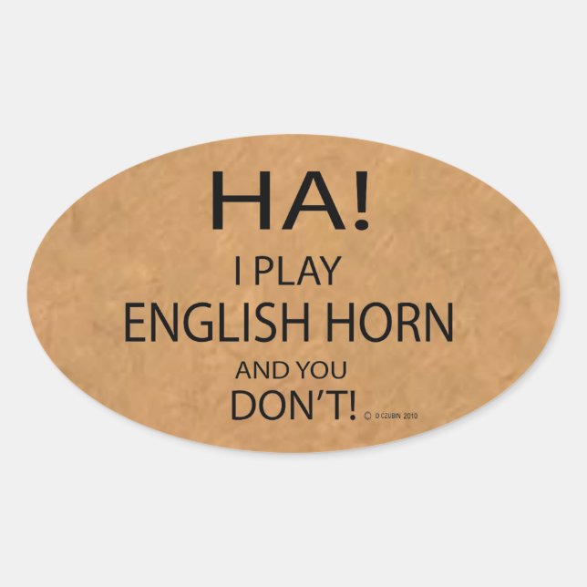 Ha English Horn Oval Pegatina (Anverso)