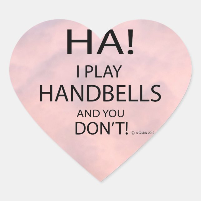 Ha Handbells Heart Pegatina (Anverso)