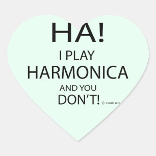 Ha Harmonica Heart Pegatina