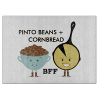 Habas de Pinto y tabla de cortar del Cornbread BFF