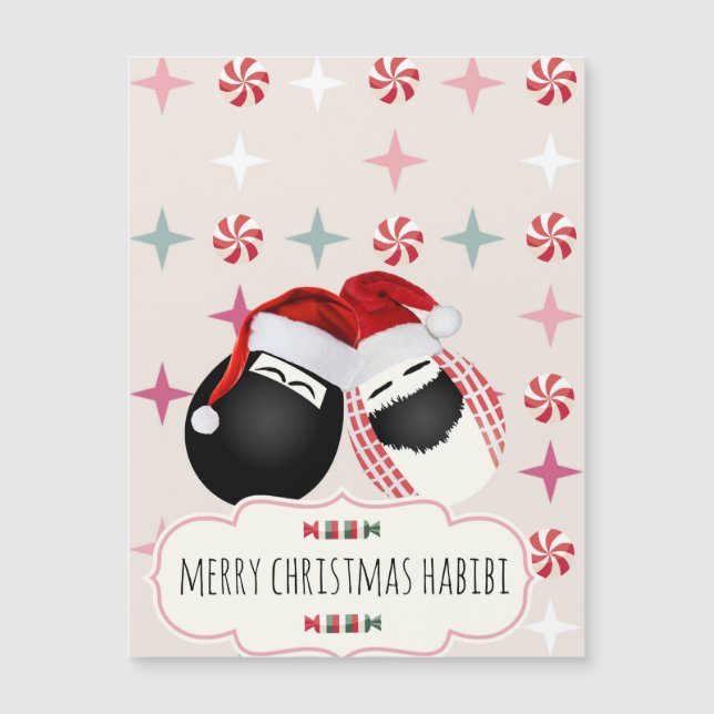 Habibi Eggs la tarjeta de Navidad del imán (Anverso)