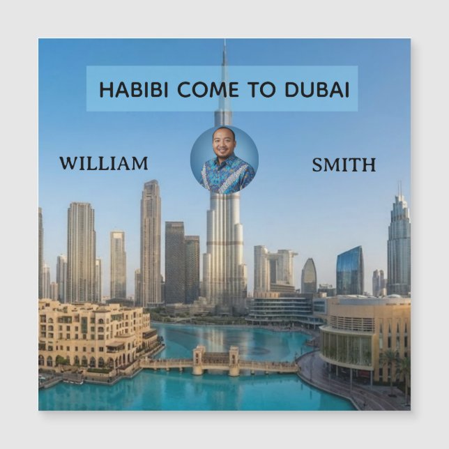 Habibi Ven A Dubai Nombre Personalizado Viaje (Anverso)