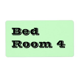 Habitación de cama 4 Etiquetas móviles en verde pá