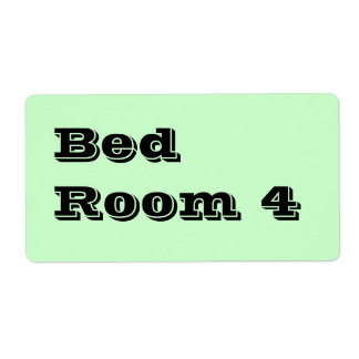 Habitación de cama 4 Etiquetas móviles en verde pá