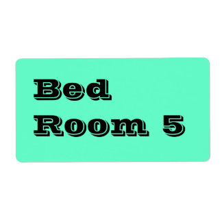 Habitación de cama 5 Etiquetas móviles en Aqua