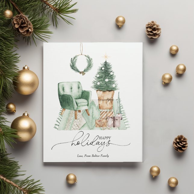 Habitación Simple Verde Navidad Acogedora Plano (Subido por el creador)