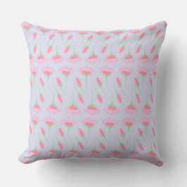 Habitación tranquila con almohada floral rosa y az