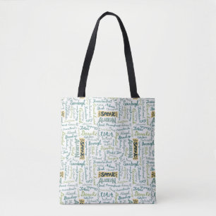 ¡Habla Alaskan! Bolsa de tote blanca