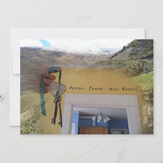 Habla, amigo y entra a la invitación de Fiesta par (Anverso)