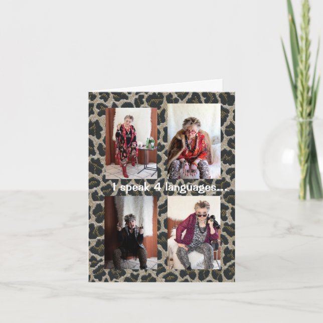 Hablando humorístico mi propia tarjeta de saludo e (Anverso)