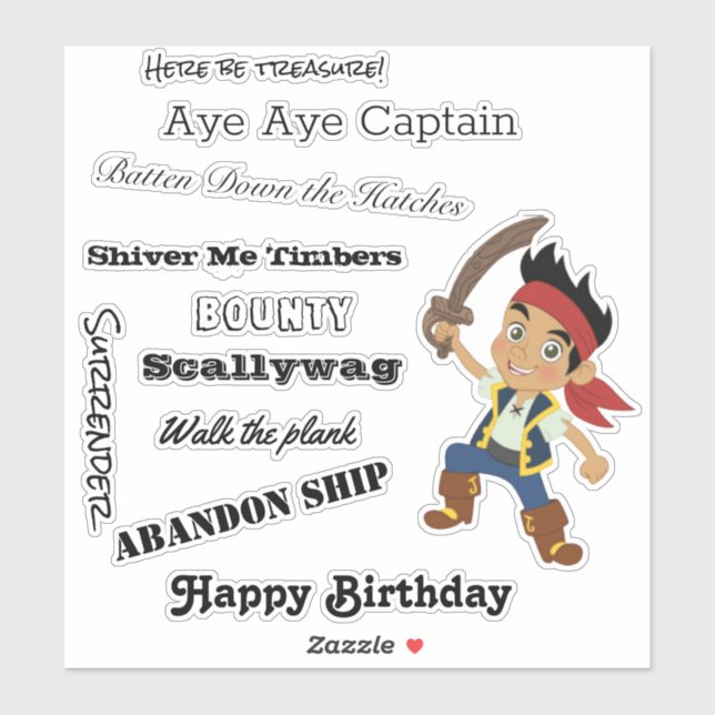 Hablar como un Pegatina de Pirate Boy (Hoja)