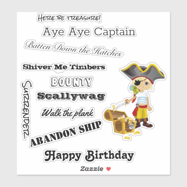 Hablar como un Pegatina de Pirate Boy (Hoja)