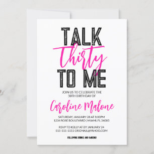 Hablar De Treinta Para Mí Invitación A Cumpleaños