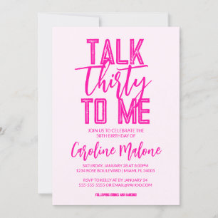 Hablar Treinta Para Mí Invitación De Cumpleaños Ro