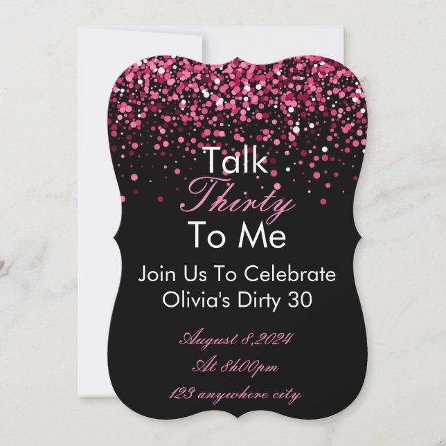Hable 30 Con Mi Tarjeta De Invitación De Cumpleaño (Anverso)