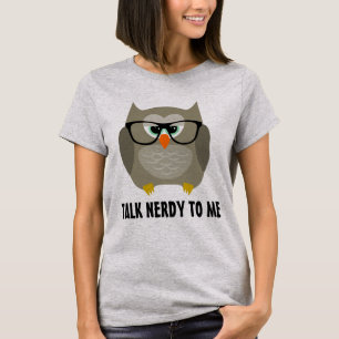 Hable de nerdy conmigo camisetas de búho