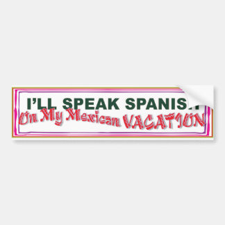 hable español en la pegatina para el parachoques