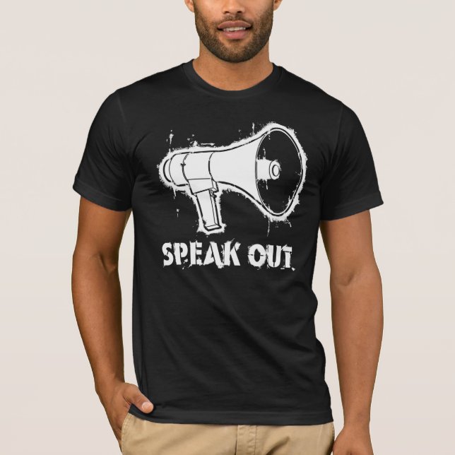 Hable hacia fuera la camiseta del megáfono (Anverso)