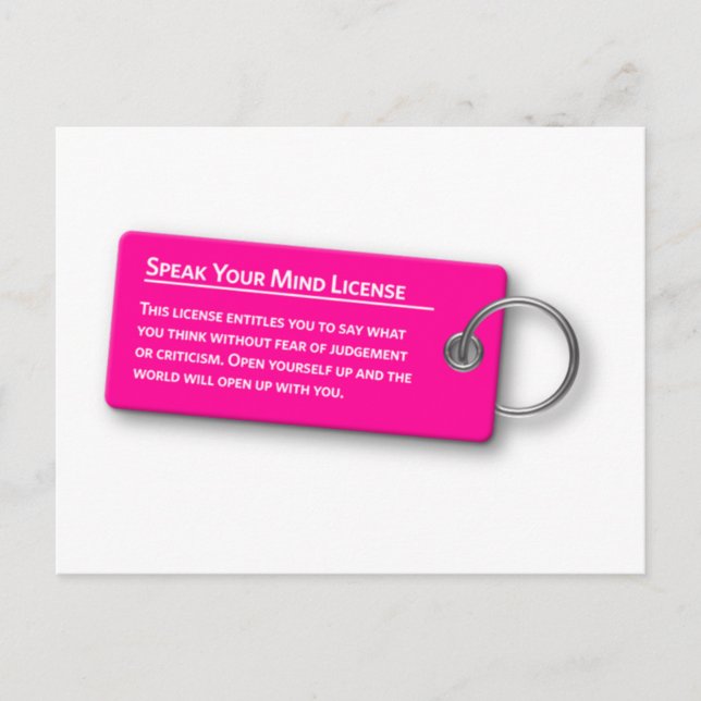 Hable su tarjeta postal de licencia mental (Anverso)